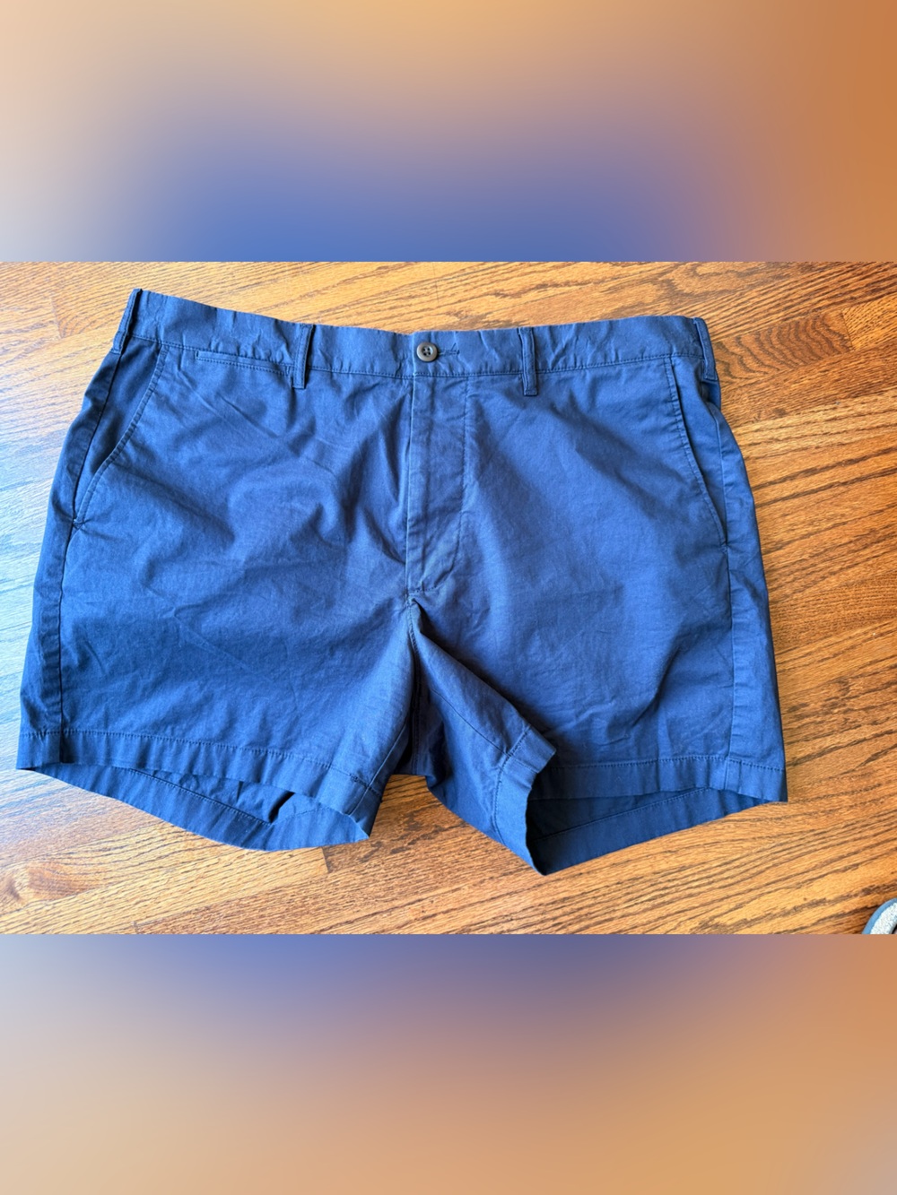 J. Crew Men's Navy Blue Flat-Front Stretch Shorts